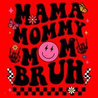 Mama Mommy Mom Bruh Retro Smile Face Santa Hat thumb 1