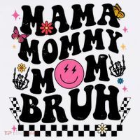 Mama Mommy Mom Bruh Retro Smile Face Doggie Tank thumb 4