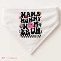 Mama Mommy Mom Bruh Retro Smile Face USA-Made Doggie Bandana thumb 0