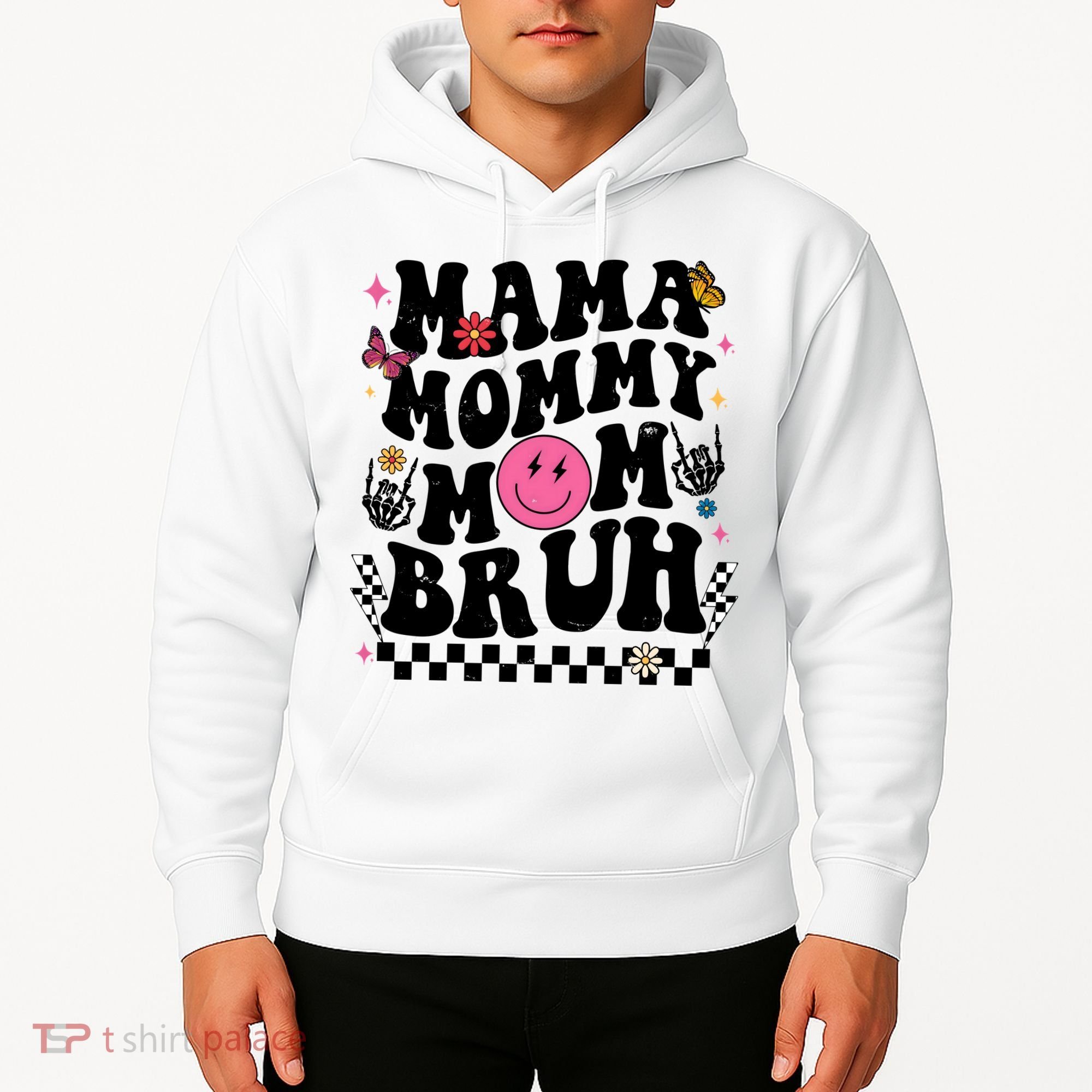 Mama Mommy Mom Bruh Retro Smile Face Hoodie