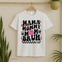 Mama Mommy Mom Bruh Retro Smile Face T-Shirt thumb 2