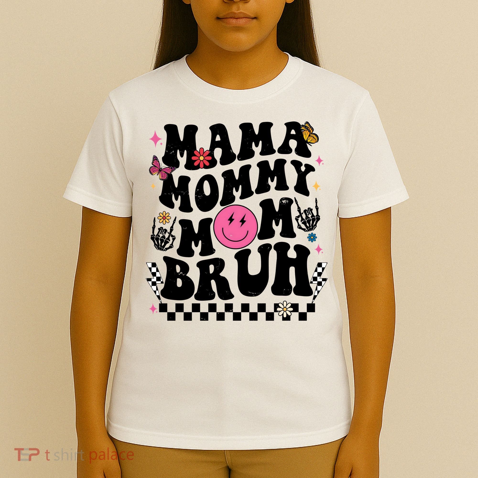 Mama Mommy Mom Bruh Retro Smile Face T-Shirt