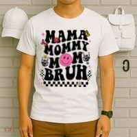 Mama Mommy Mom Bruh Retro Smile Face T-Shirt thumb 6