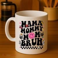 Mama Mommy Mom Bruh Retro Smile Face Coffee Mug thumb 4