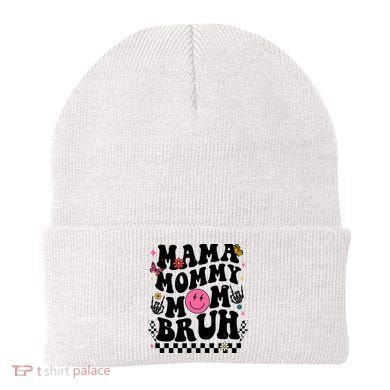 Mama Mommy Mom Bruh Retro Smile Face Beanie