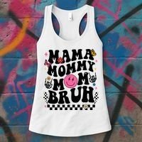 Mama Mommy Mom Bruh Retro Smile Face Women's Tank Top thumb 3