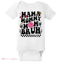 Mama Mommy Mom Bruh Retro Smile Face Baby Bodysuit thumb 0