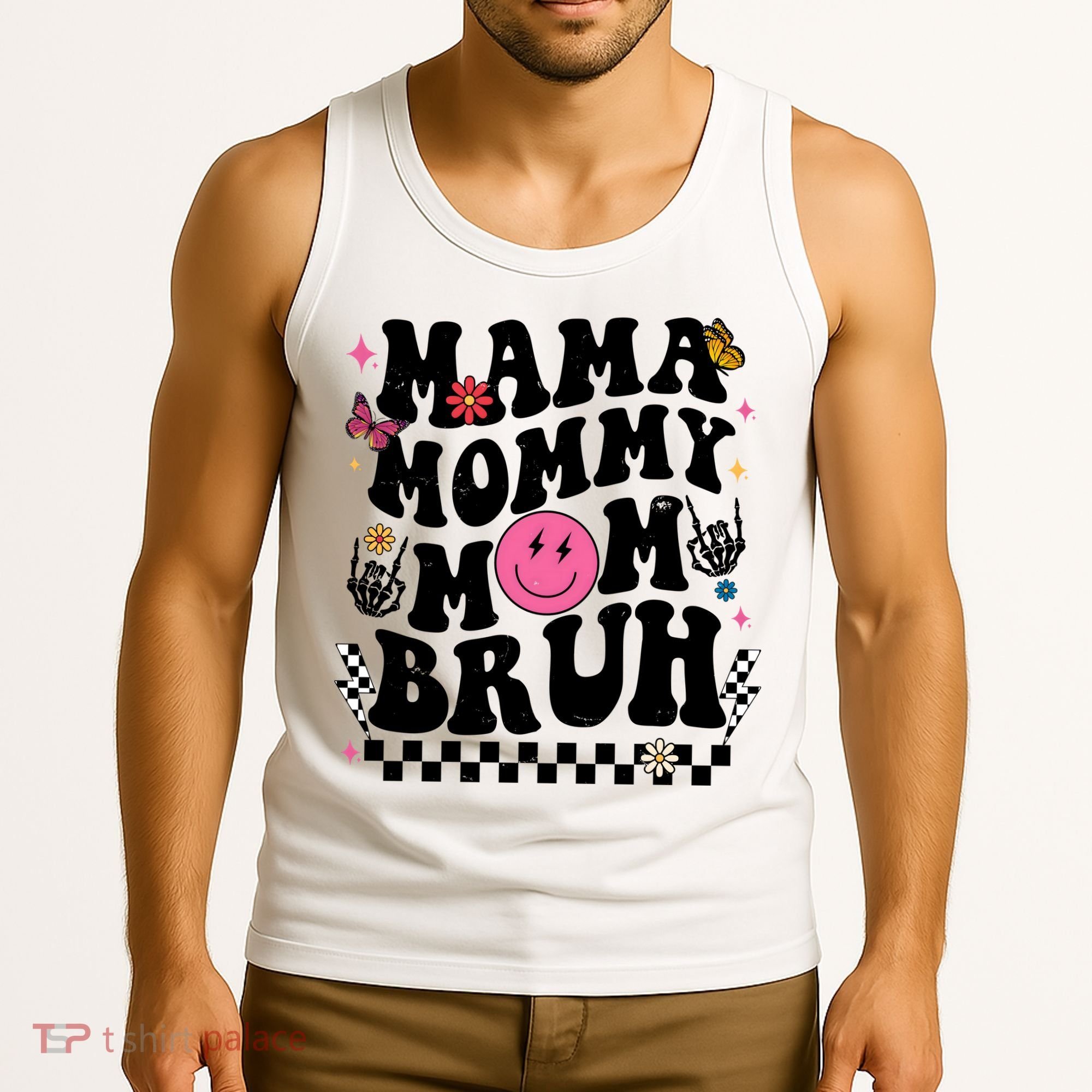 Mama Mommy Mom Bruh Retro Smile Face Tank Top