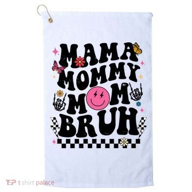 Mama Mommy Mom Bruh Retro Smile Face Golf Towel