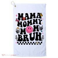 Mama Mommy Mom Bruh Retro Smile Face Golf Towel thumb 0