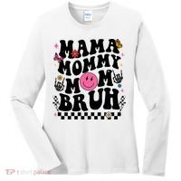 Mama Mommy Mom Bruh Retro Smile Face Women's Long Sleeve Shirt thumb 0