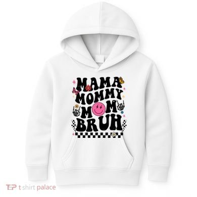 Mama Mommy Mom Bruh Retro Smile Face Kids Hoodie