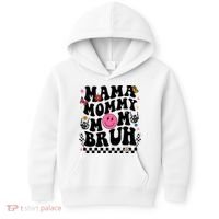 Mama Mommy Mom Bruh Retro Smile Face Kids Hoodie thumb 0