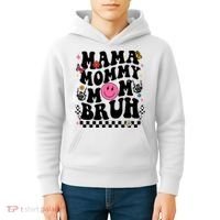 Mama Mommy Mom Bruh Retro Smile Face Kids Hoodie thumb 4