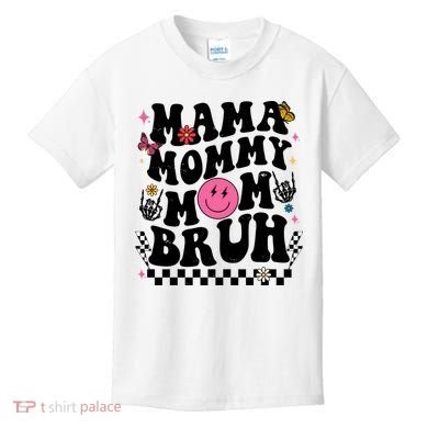 Mama Mommy Mom Bruh Retro Smile Face Kids T-Shirt