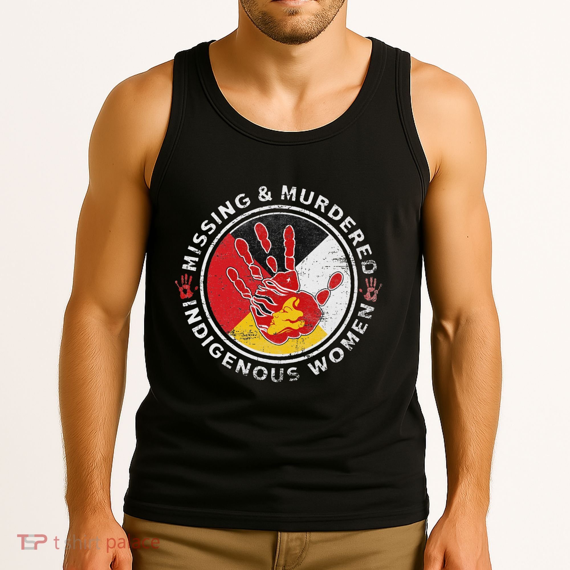 Mmiw Missing & Murdered Indigenous Women Red Hand Tank Top
