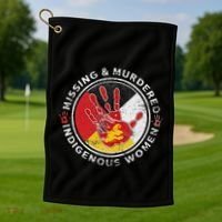 Mmiw Missing & Murdered Indigenous Women Red Hand Golf Towel thumb 1