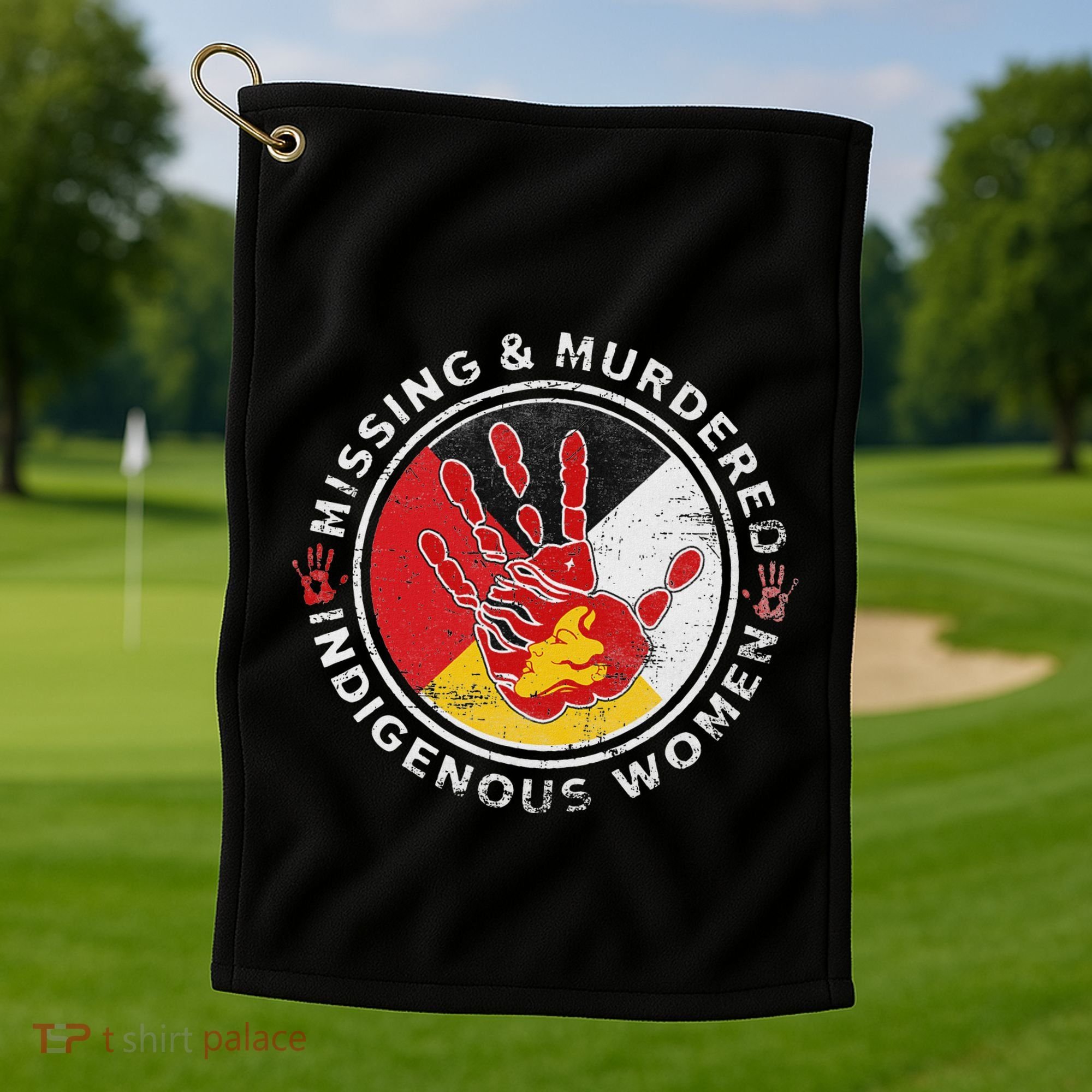 Mmiw Missing & Murdered Indigenous Women Red Hand Golf Towel