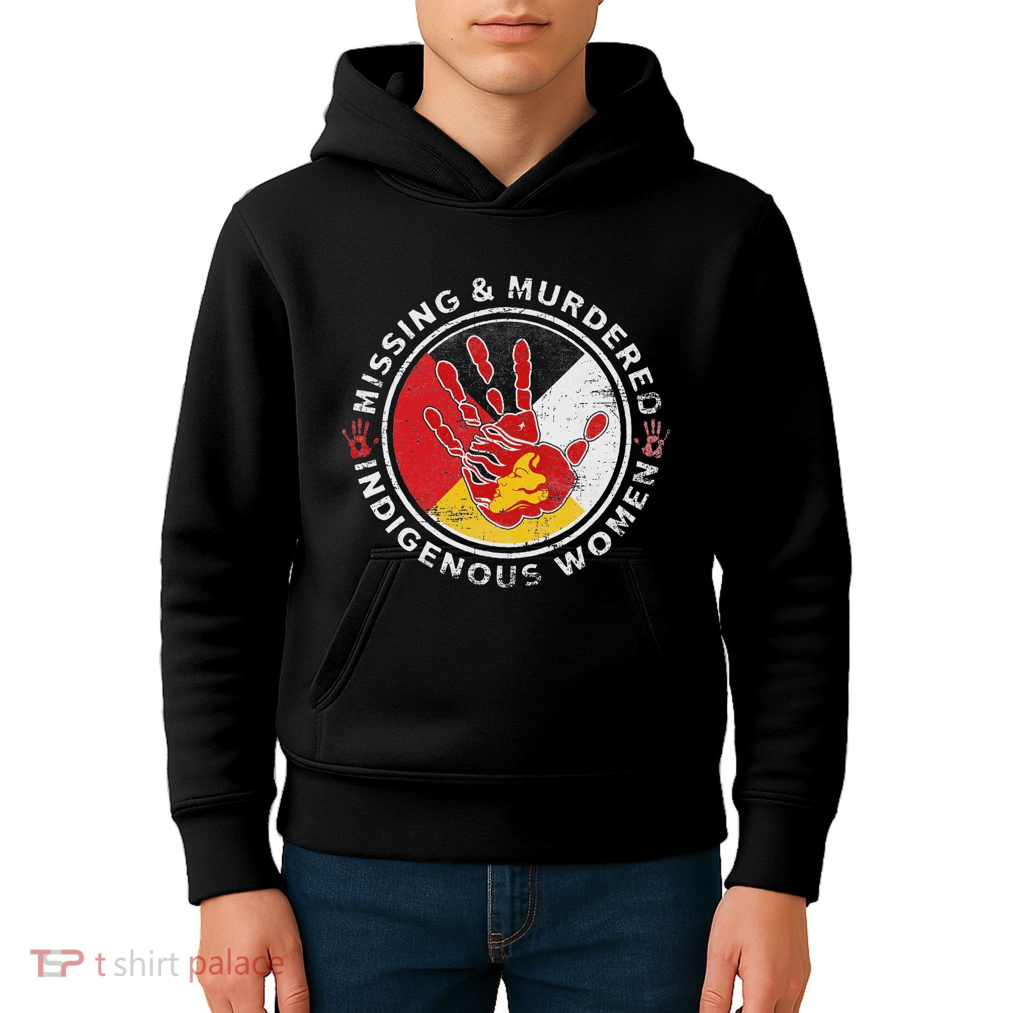 Mmiw Missing & Murdered Indigenous Women Red Hand Kids Hoodie