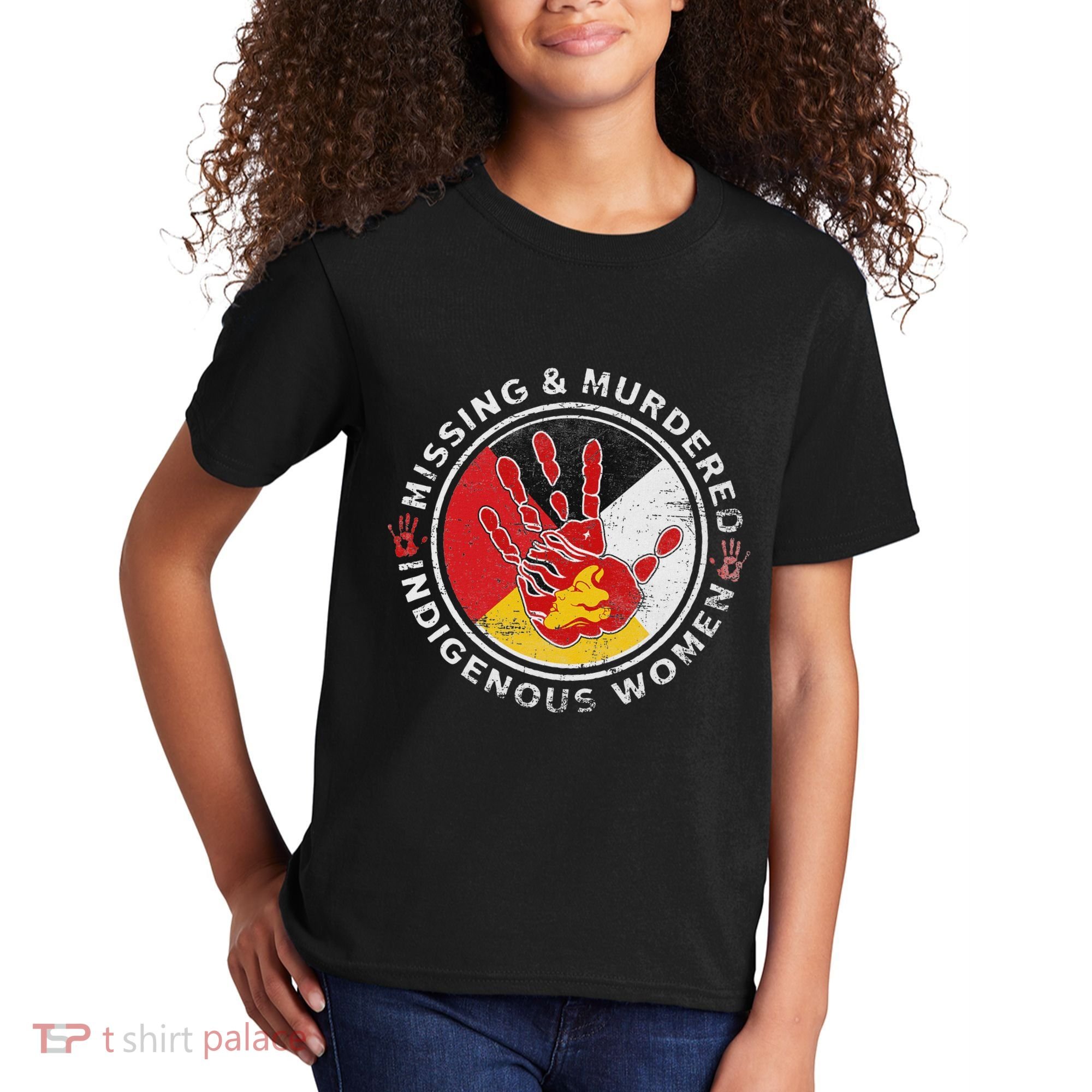 Mmiw Missing & Murdered Indigenous Women Red Hand Kids T-Shirt
