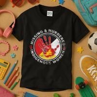 Mmiw Missing & Murdered Indigenous Women Red Hand Kids T-Shirt thumb 3