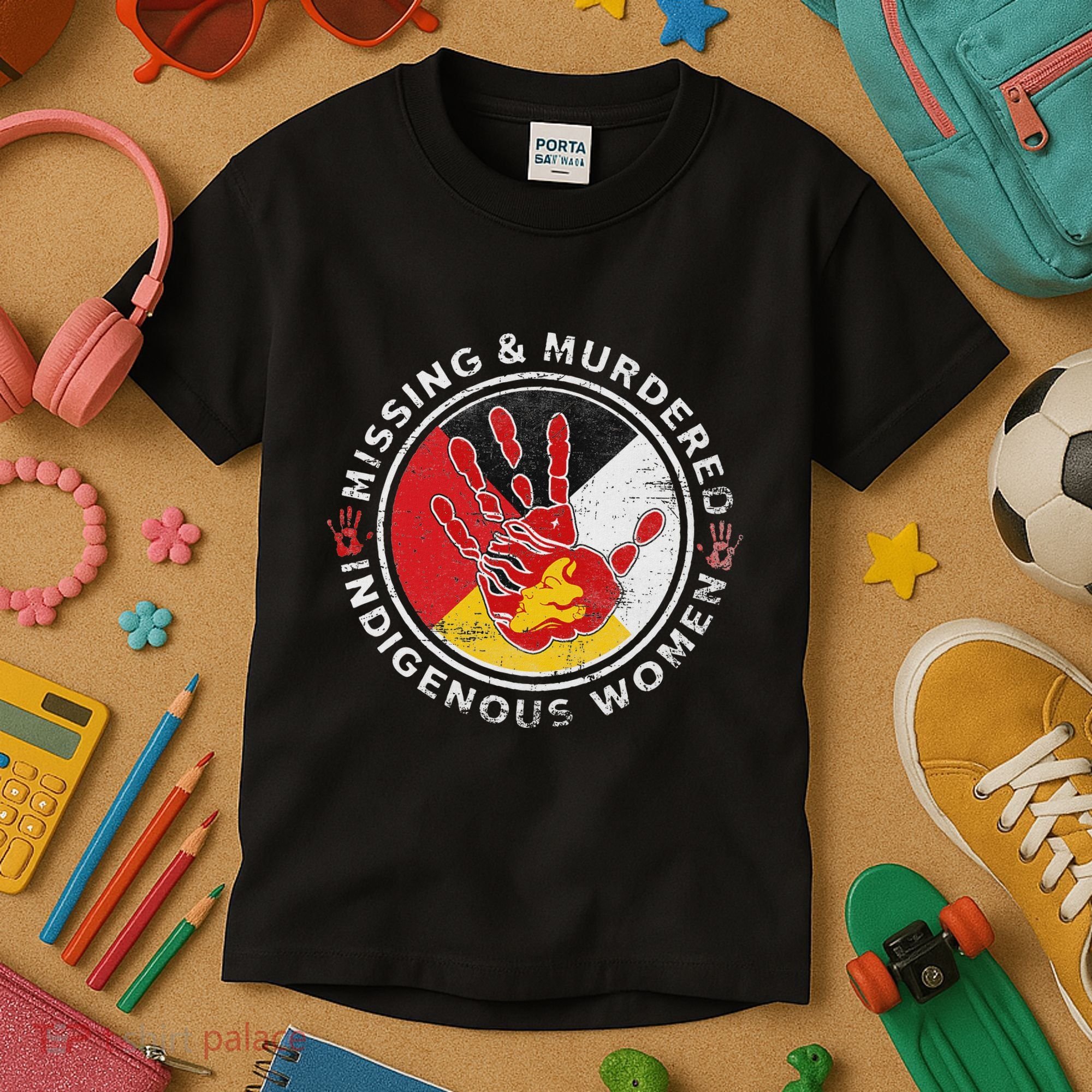 Mmiw Missing & Murdered Indigenous Women Red Hand Kids T-Shirt