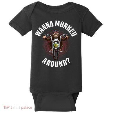 Monkey Motorcycle Baby Bodysuit