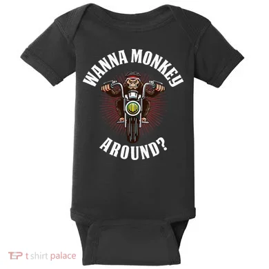 Monkey Motorcycle Baby Bodysuit