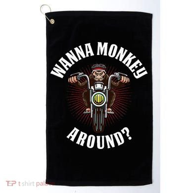 Monkey Motorcycle Golf Towel