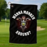 Monkey Motorcycle Golf Towel thumb 1