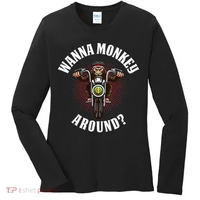 Monkey Motorcycle Women's Long Sleeve Shirt