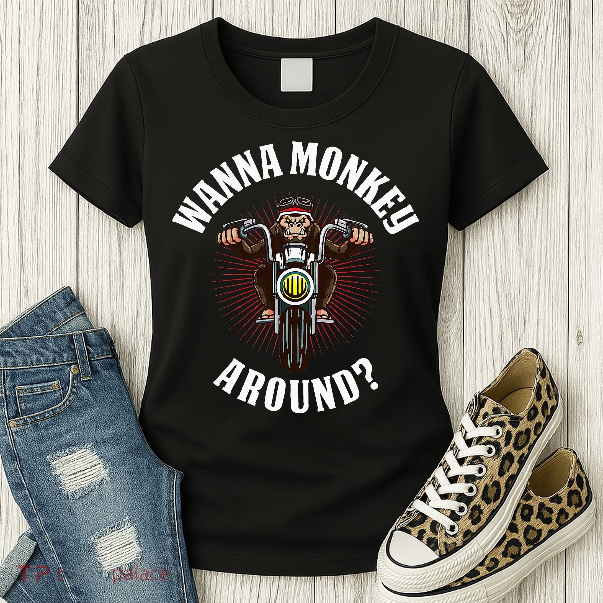 Monkey Motorcycle Women's T-Shirt