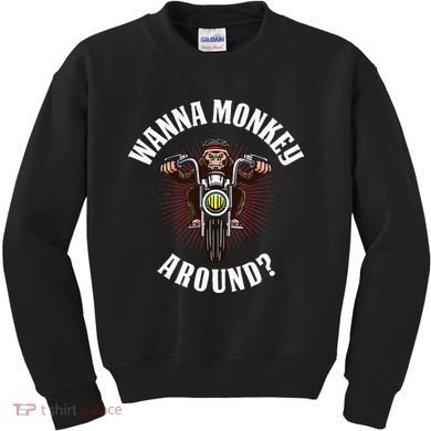 Monkey Motorcycle Kids Sweatshirt