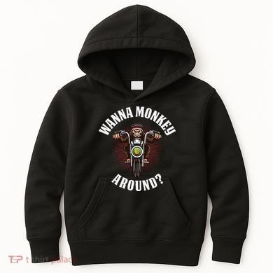 Monkey Motorcycle Kids Hoodie