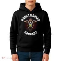 Monkey Motorcycle Kids Hoodie thumb 4