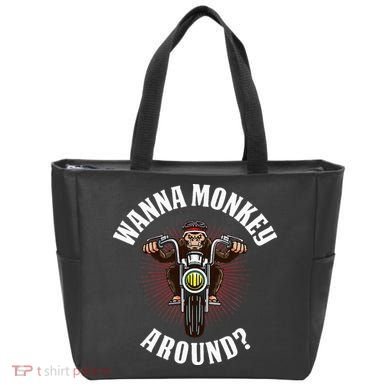 Monkey Motorcycle Tote Bag