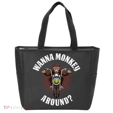 Monkey Motorcycle Tote Bag