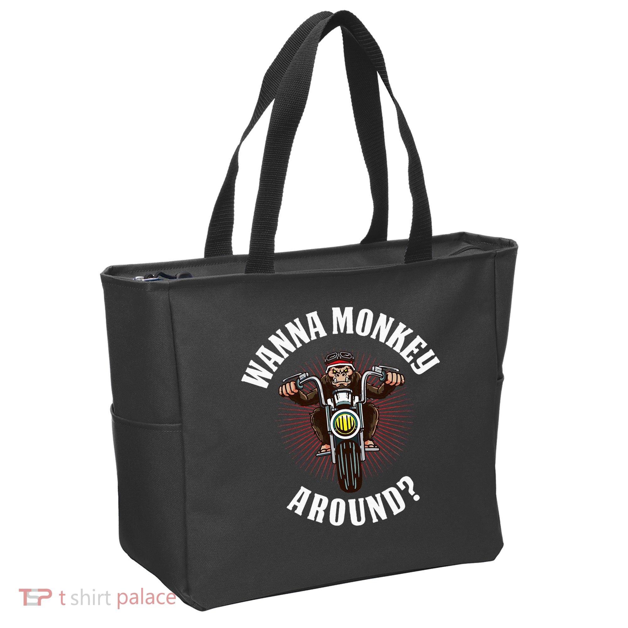 Monkey Motorcycle Tote Bag