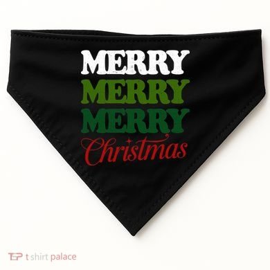 Merry Merry Merry Christmas USA-Made Doggie Bandana