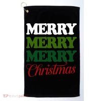 Merry Merry Merry Christmas Golf Towel thumb 0