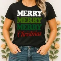 Merry Merry Merry Christmas Women's T-Shirt thumb 2