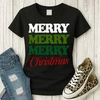 Merry Merry Merry Christmas Women's T-Shirt thumb 3