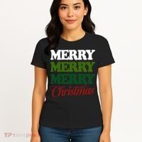 Merry Merry Merry Christmas Women's T-Shirt thumb 4