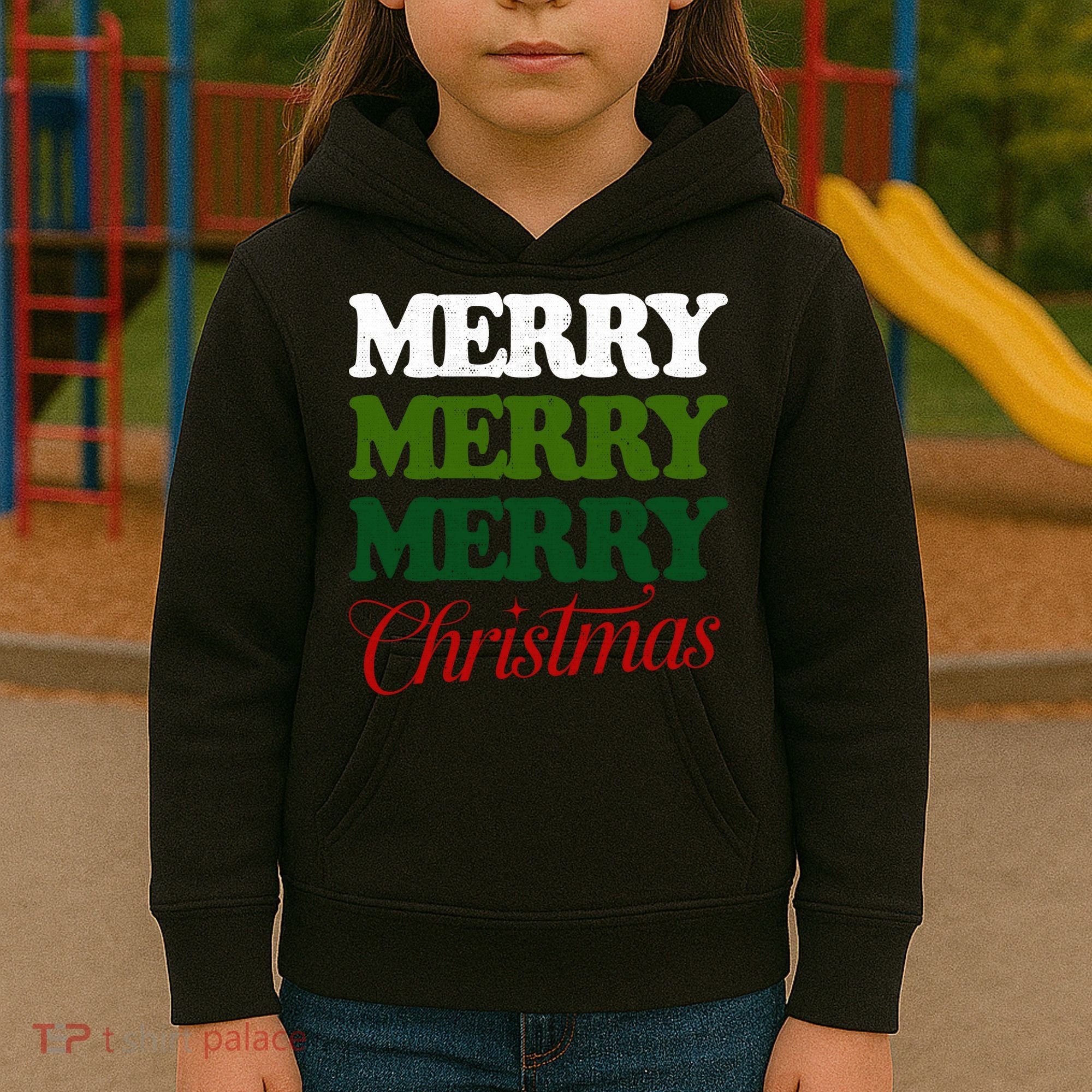 Merry Merry Merry Christmas Kids Hoodie