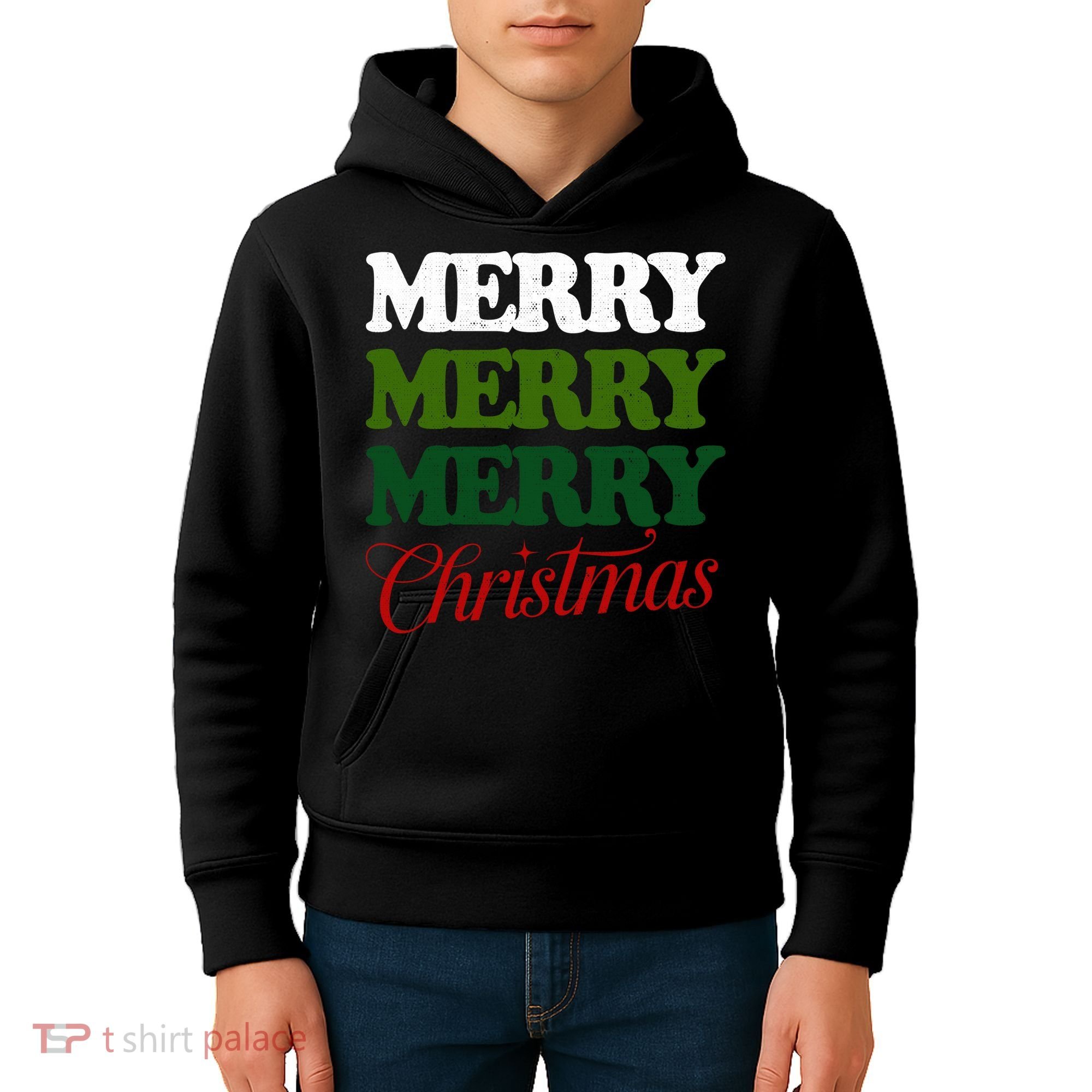 Merry Merry Merry Christmas Kids Hoodie