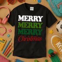 Merry Merry Merry Christmas Kids T-Shirt thumb 3