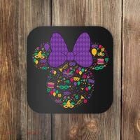 Minnie Mouse Mardi Gras Carnival Holiday Icon Coaster thumb 0