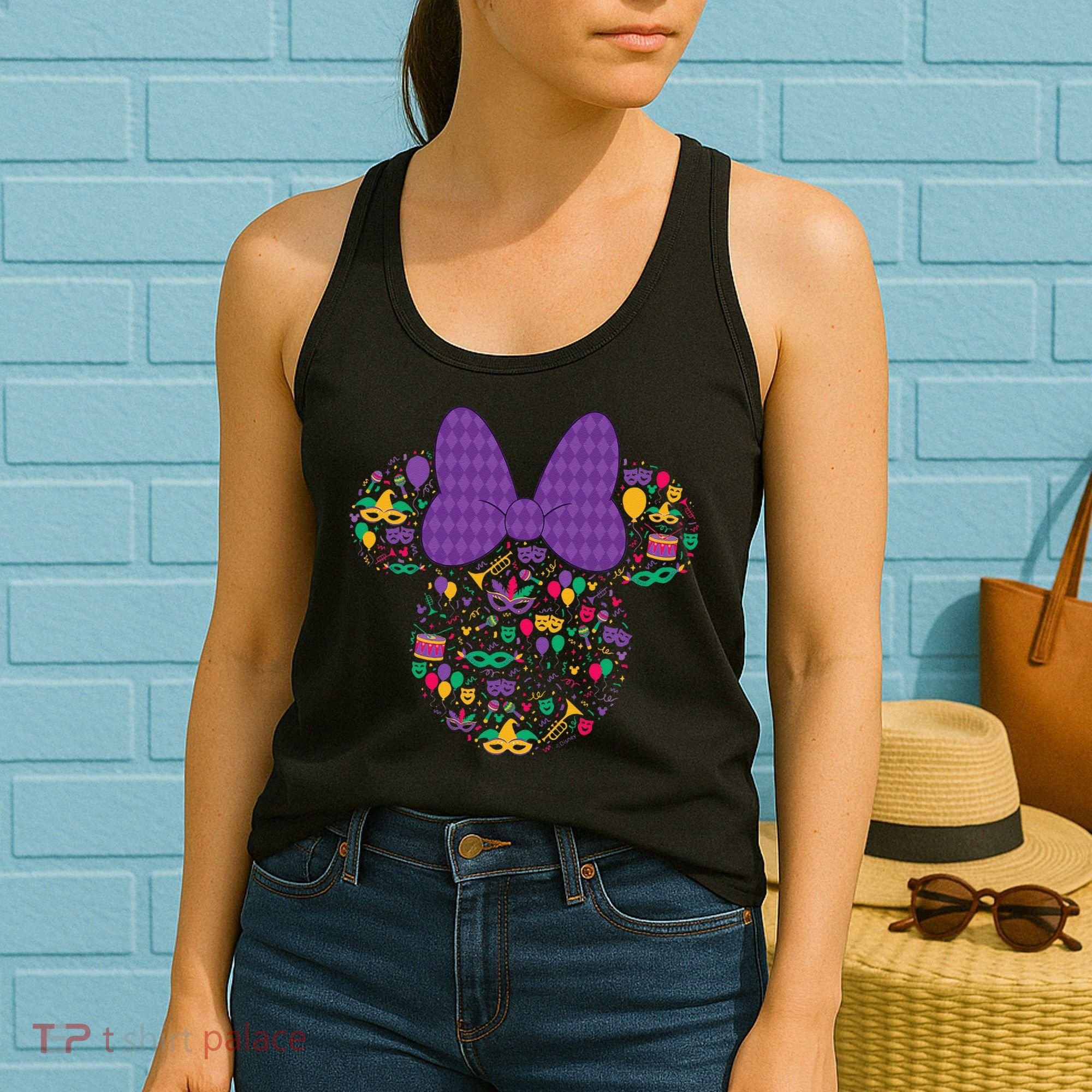 Minnie Mouse Mardi Gras Carnival Holiday Icon Women's Tank Top