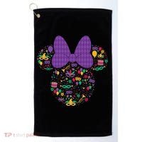 Minnie Mouse Mardi Gras Carnival Holiday Icon Golf Towel thumb 0