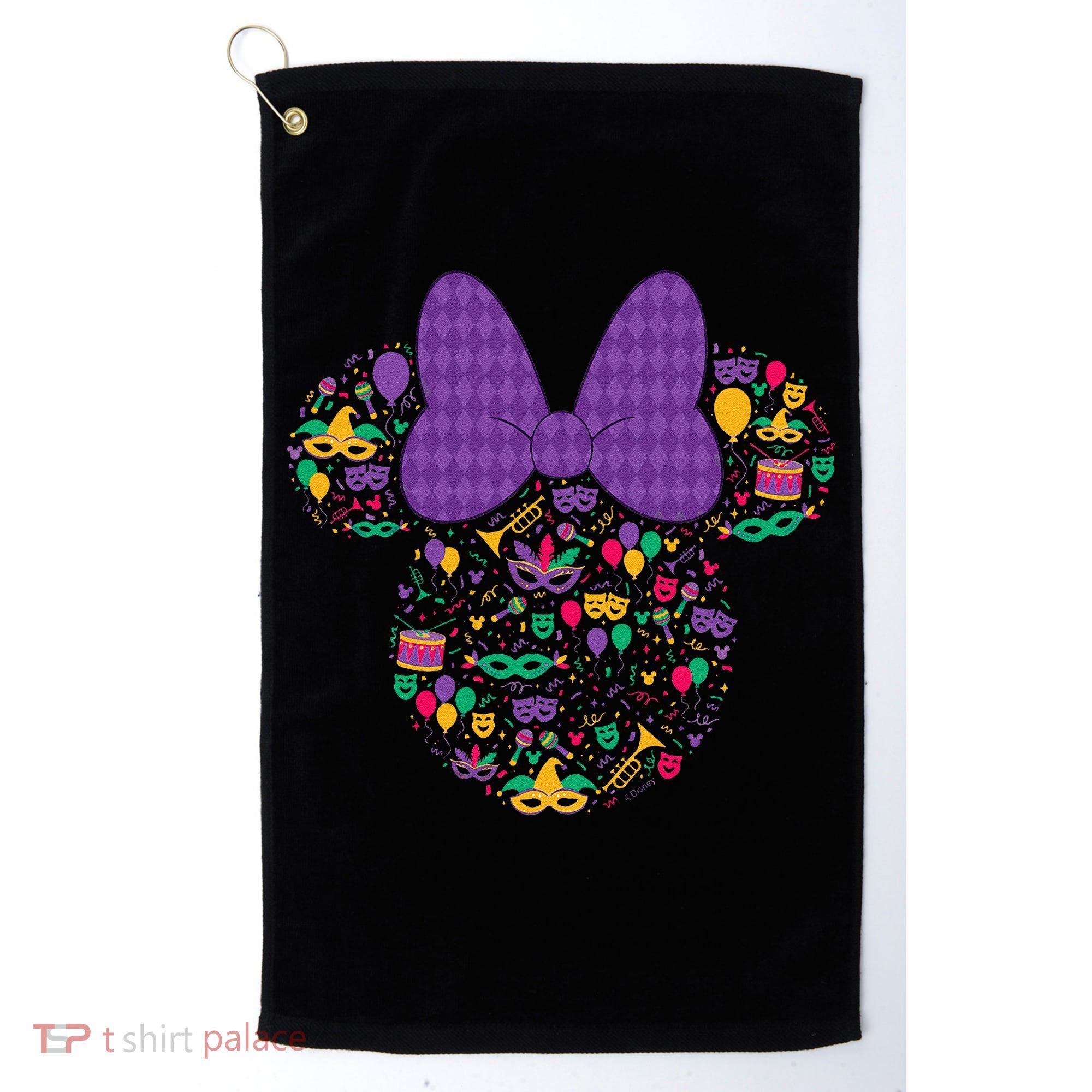 Minnie Mouse Mardi Gras Carnival Holiday Icon Golf Towel
